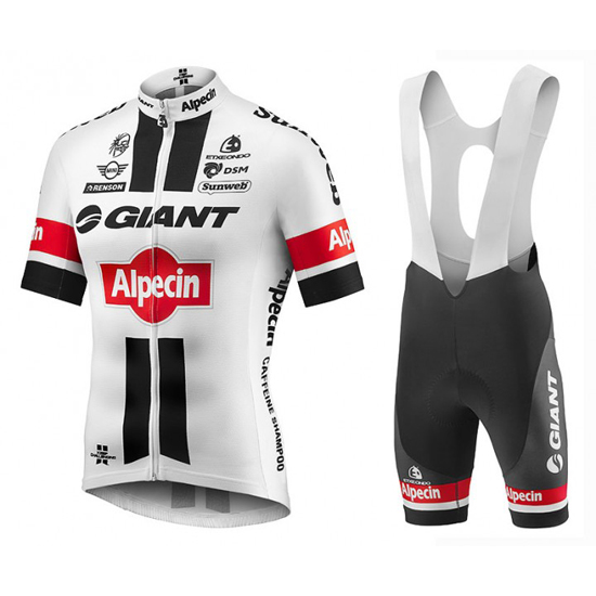 2016 Maillot Giant Tirantes Mangas Cortas Blanco Y Rojo